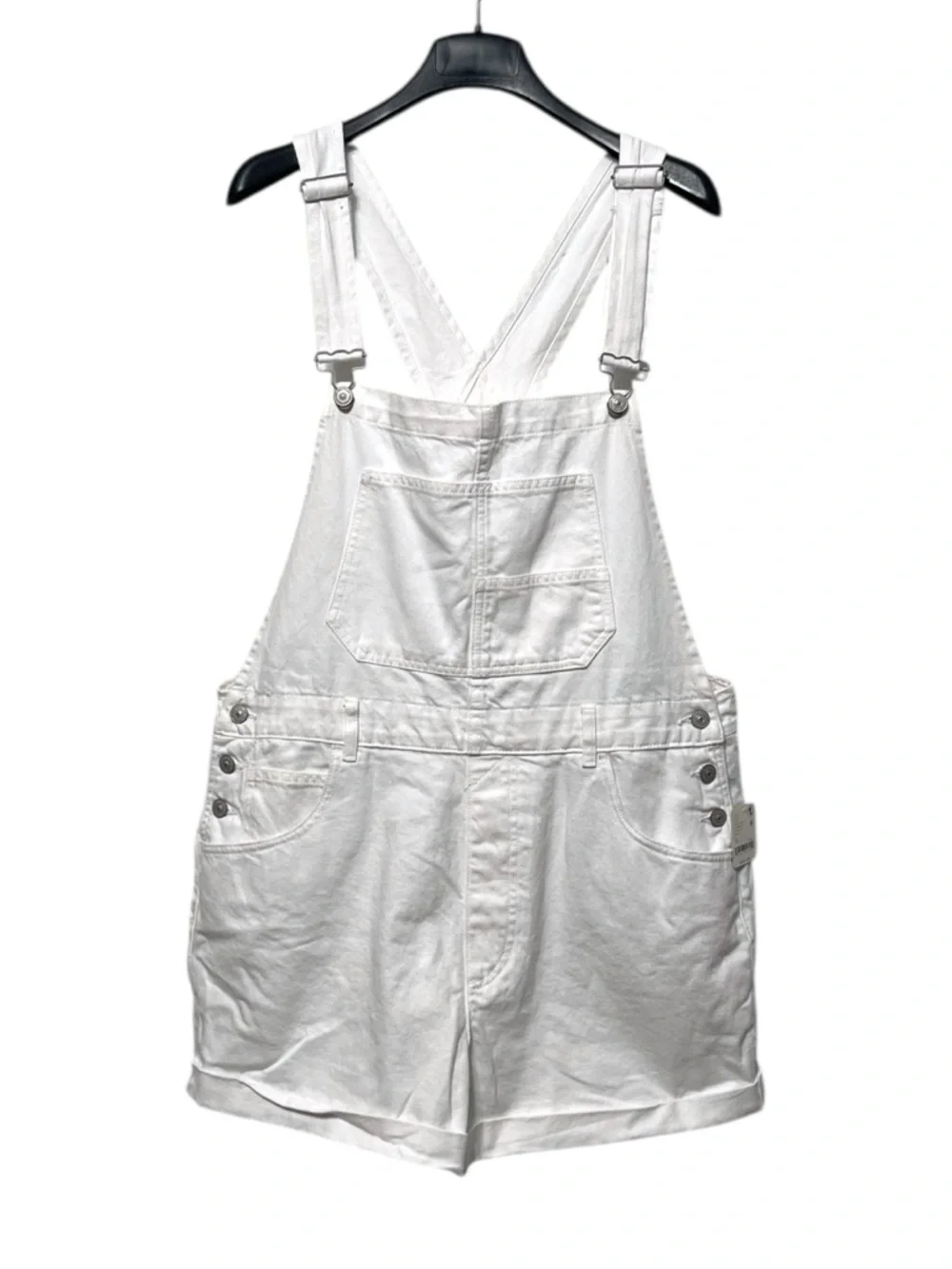 NWT FREE PEOPLE Ziggy Shortalls in Optic White XL - Picture 2 of 9